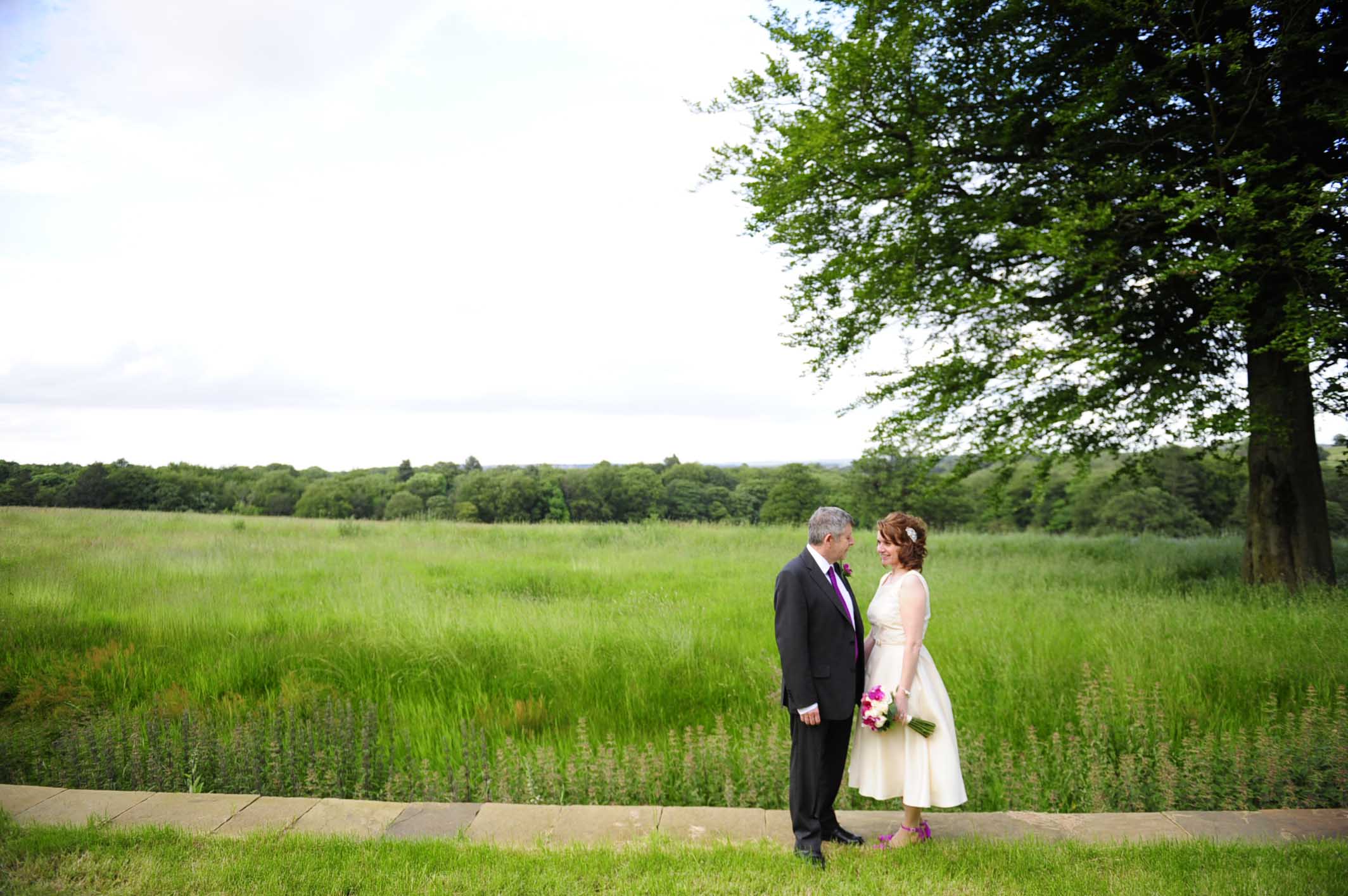 image of a couple in the gardens of Wortley Hall