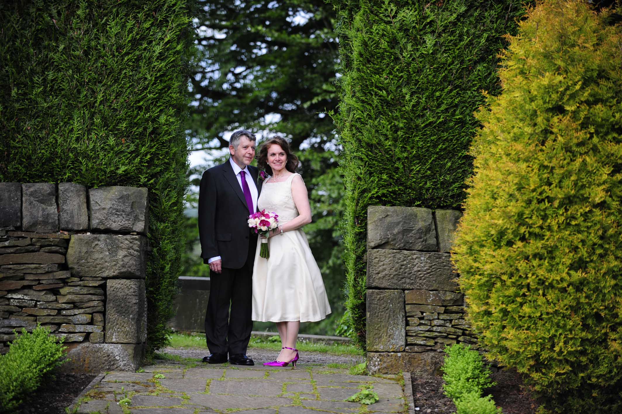 image of a couple in the gardens of Wortley Hall